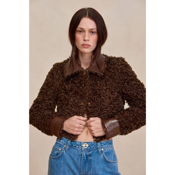 Cult Gaia Mercia Reversible Jacket in Java Brown 2 New Womens Coat - Picture 13 of 16